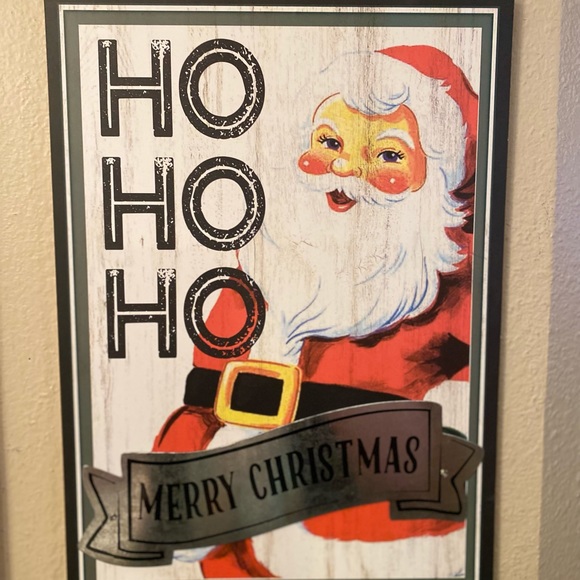 Vintage ThrowBack Retro Rustic Christmas Santa Claus “Ho Ho Ho" Wall Decor Sign - Picture 4 of 11